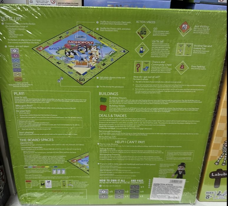 Монополи игра Лабубу/Блуи и Бинго Monopoly