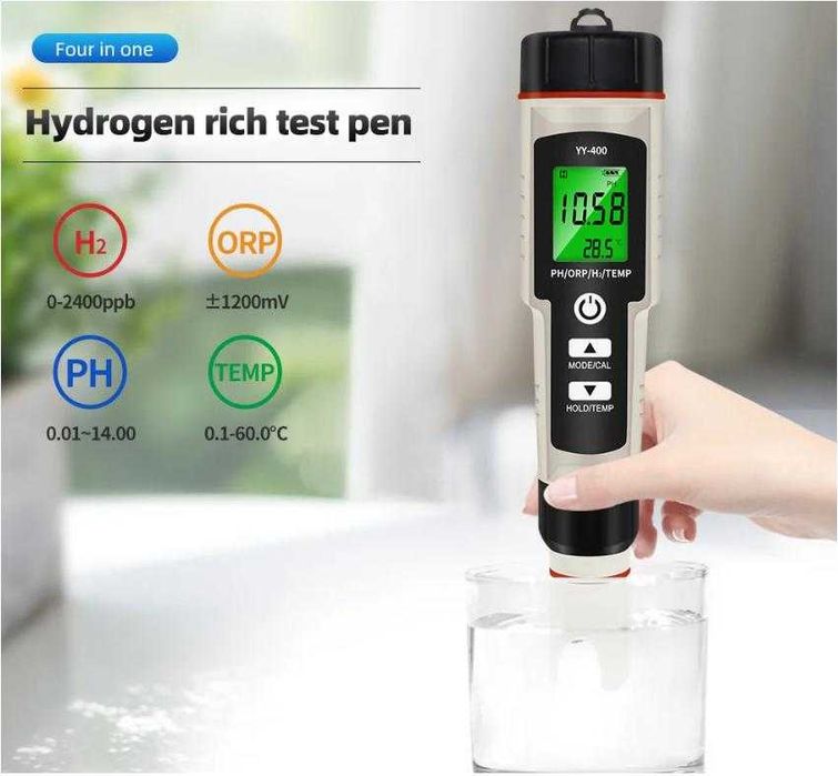 4в1 ORP Метър H2 Метър PH Метър с Термометър с Автоматична Компенсация