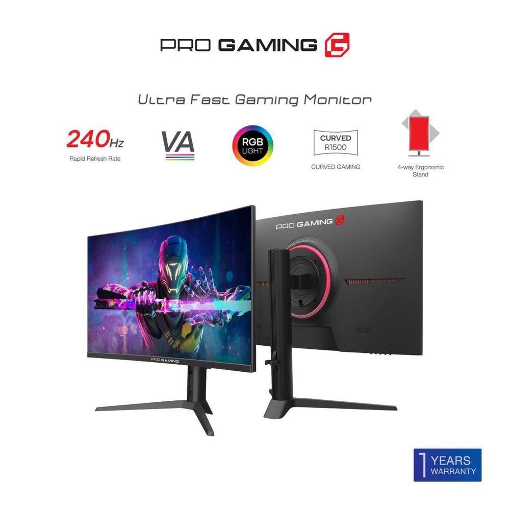 Мониторы Pro gaming 27 180hz,  FULL HD VA Curved