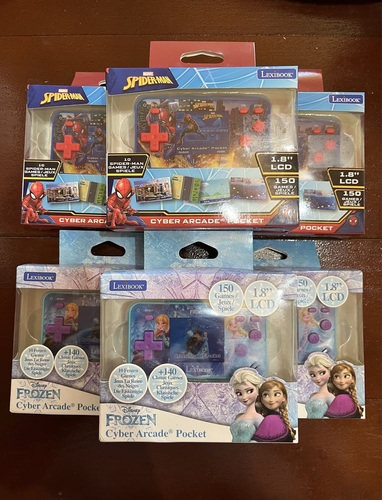 Consola portabila Cyber Arcade, Lexibook, 150 Jocuri Frozen/ Spiderman