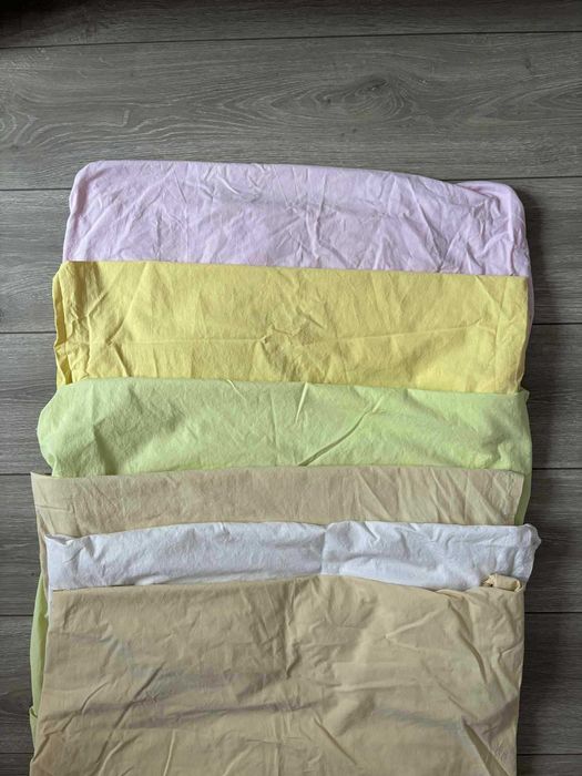 Set 6 cearceafuri Bumbac organic cu elastic patut dimensiuni 120x60 cm