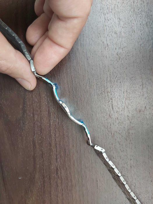 Bratara din inox cu zale drepte si pline pt ceas de mana