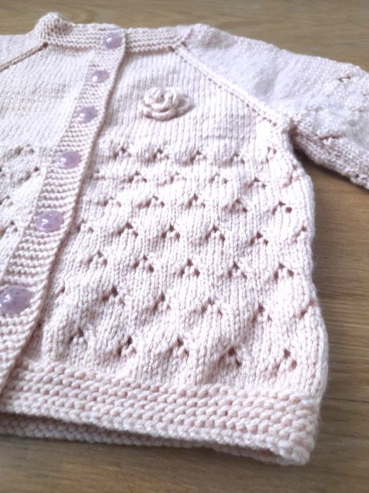 Cardigan fetiță 3-4 ani, handmade, jachetă- pulover tricotat roz