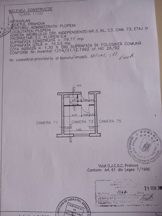 Garsoniera de vânzare Plopeni