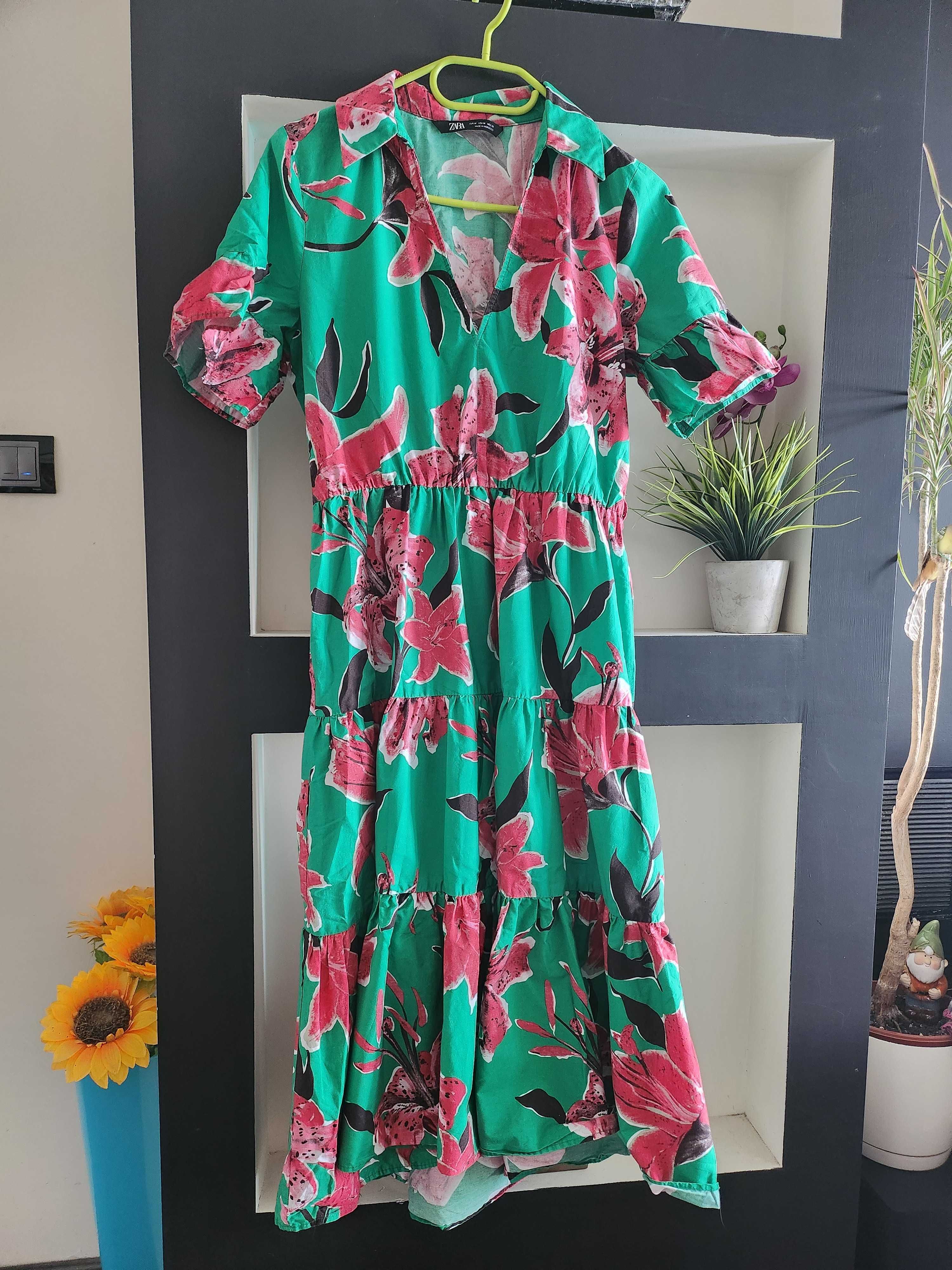 Лятна рокля Zara/ Бяла дантелена рокля