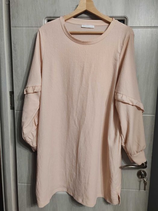 Rochie midi roz pudra