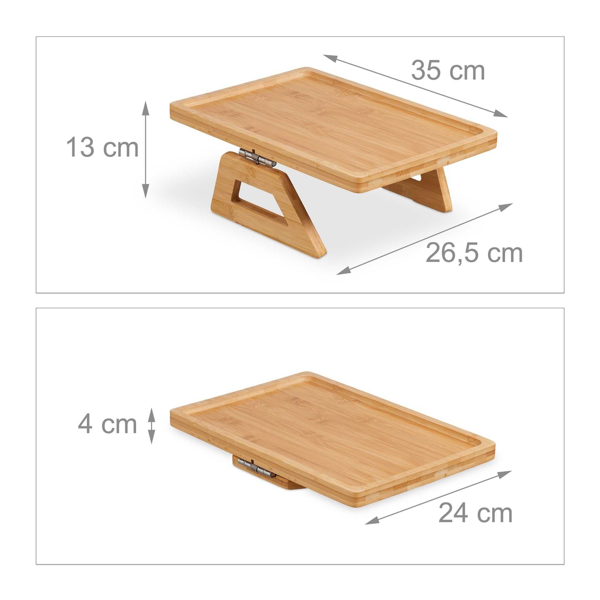 Tava de servire canapea pentru cotiera Sofabuddy din bambus 35x26.5 cm