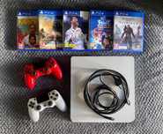 PS4 Slim 500GB – 2 manete + 5 jocuri