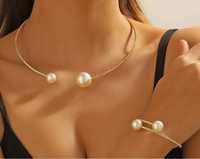Set bijuterie, cu perle artificiale!