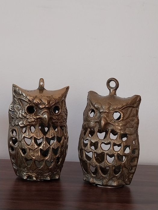 Bufnită bronz ,suport lumanare