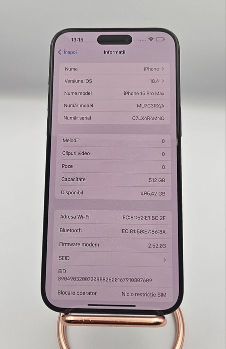 Amanet F28: Iphone 15 Pro Max 512 GB (N)