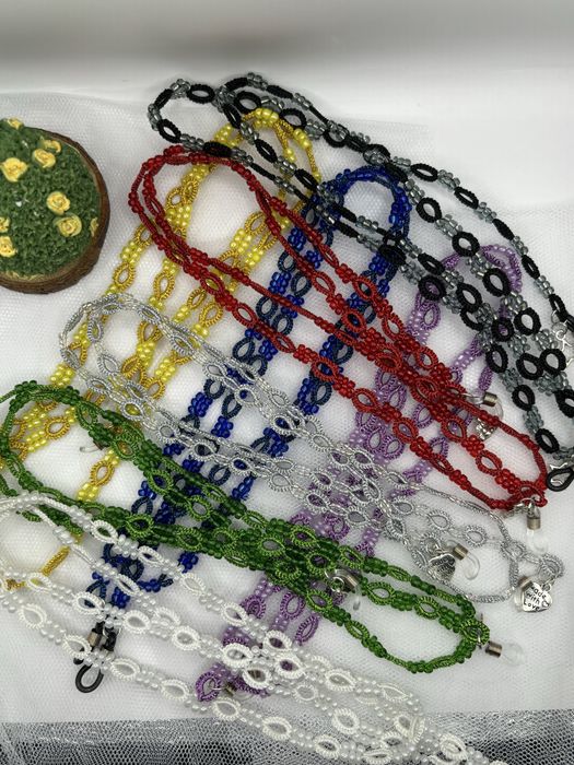 Синджирче за очила Ръчно изплетени Метален конец и стъклени мъниста