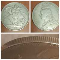 1 Coroană/1889 Regatul Unit R Victoria arg 925/28,20 gr