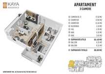 Apartament 3 camere 80mp, zona centrală Bistrița - KAYA Residence