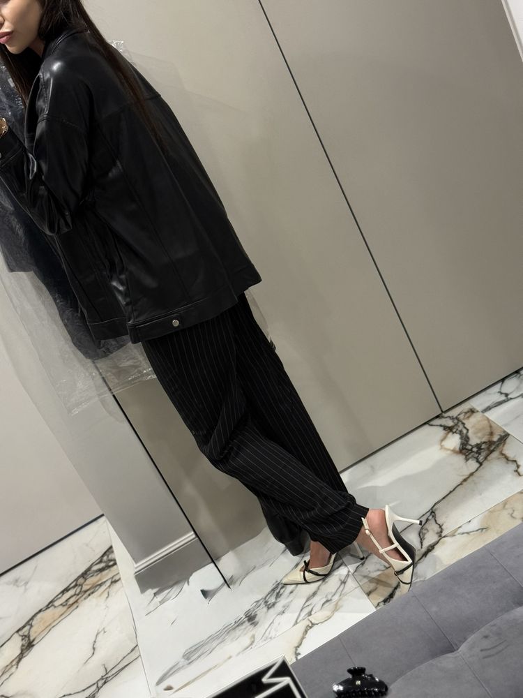 Кожена риза/яке ZARA