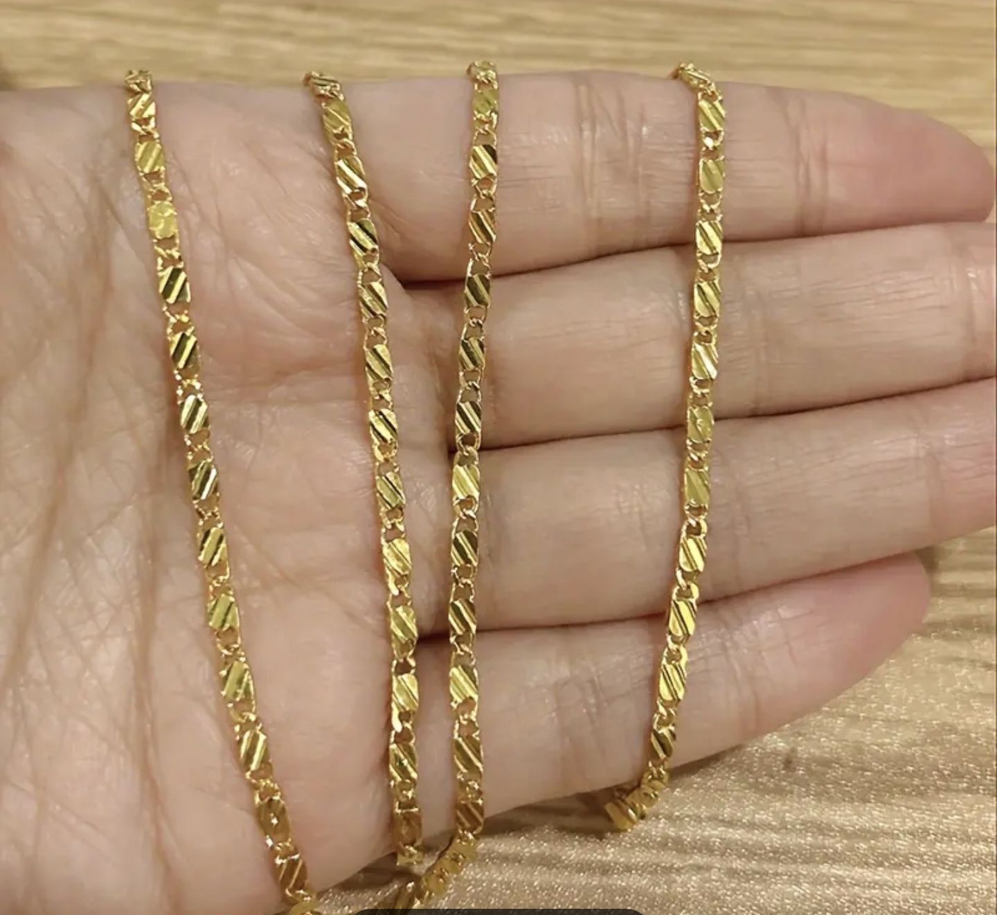 Златен ланец от медицинско злато (медицинска стомана) Нов 60 см дължин