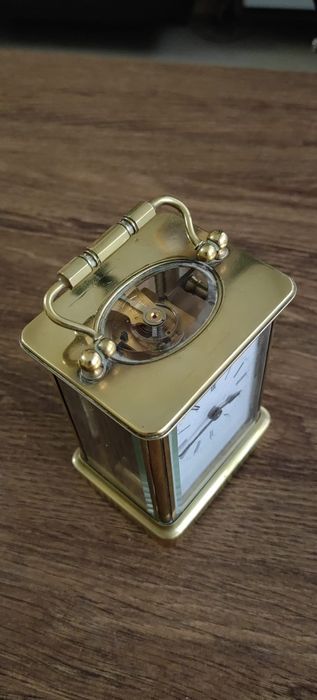 Ceas călătorie Carriage Clock din alamă – mecanic,  cheie originala