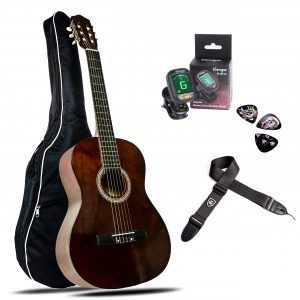 Set complet Chitara Clasica 4/4 39″, Grape, maro, cu husa , acordor,