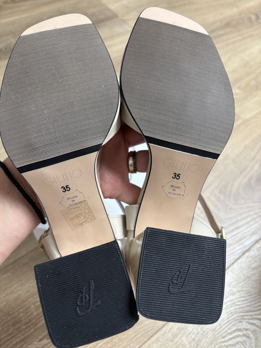 Sandale cu toc din piele naturală Giulio mărimea 35