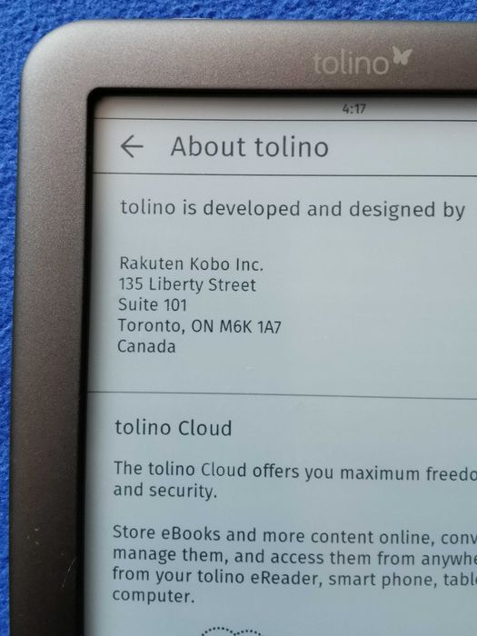 Tolino Shine 2HD (KOBO за Германия)