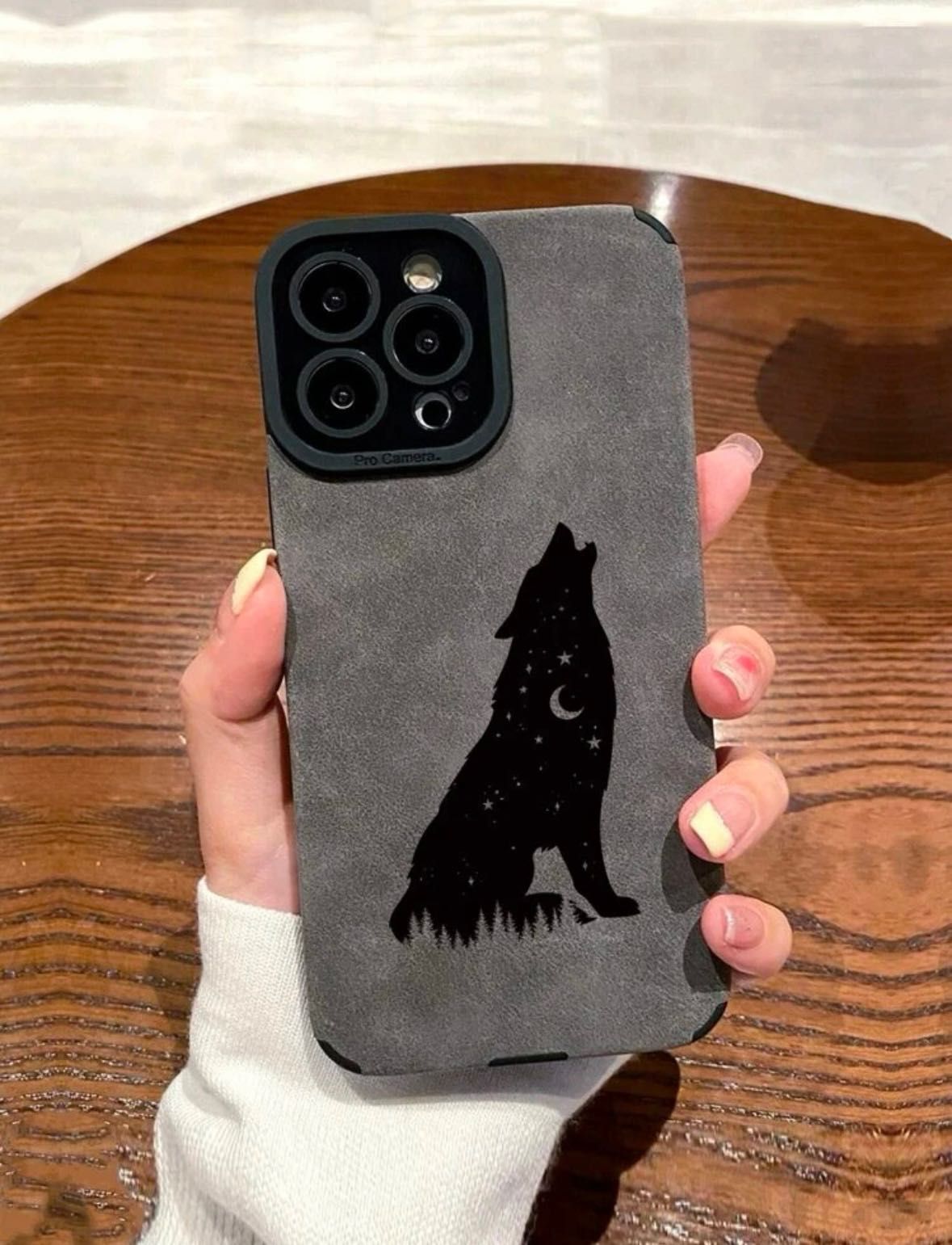 Оригинален Shockproof Калъф за Iphone 14 Pro Print Wolf/ Вълк / Черен
