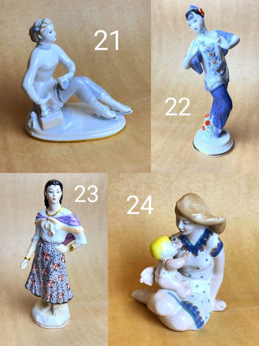 Фарфоровая статуэтка девушка лфз зхк Дулево гжель ТФЗ