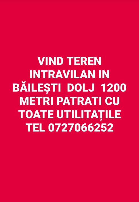 Vând teren INTRAVILAN 1200 metri pătrați
