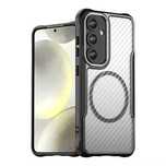 Husa Samsung S25/S25+/S24/S24+ cu insertii carbon, mov, albastru