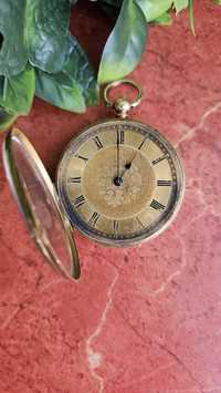 Ceas vechi buzunar englezesc aur roz 18k