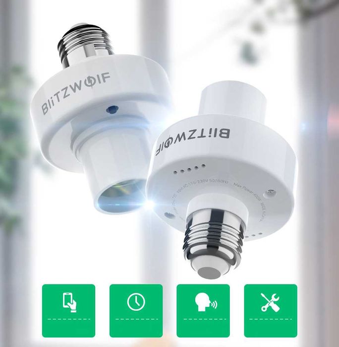 Soclu bec SMART WiFi - tip E27 - Blitzwolf - SIGILAT