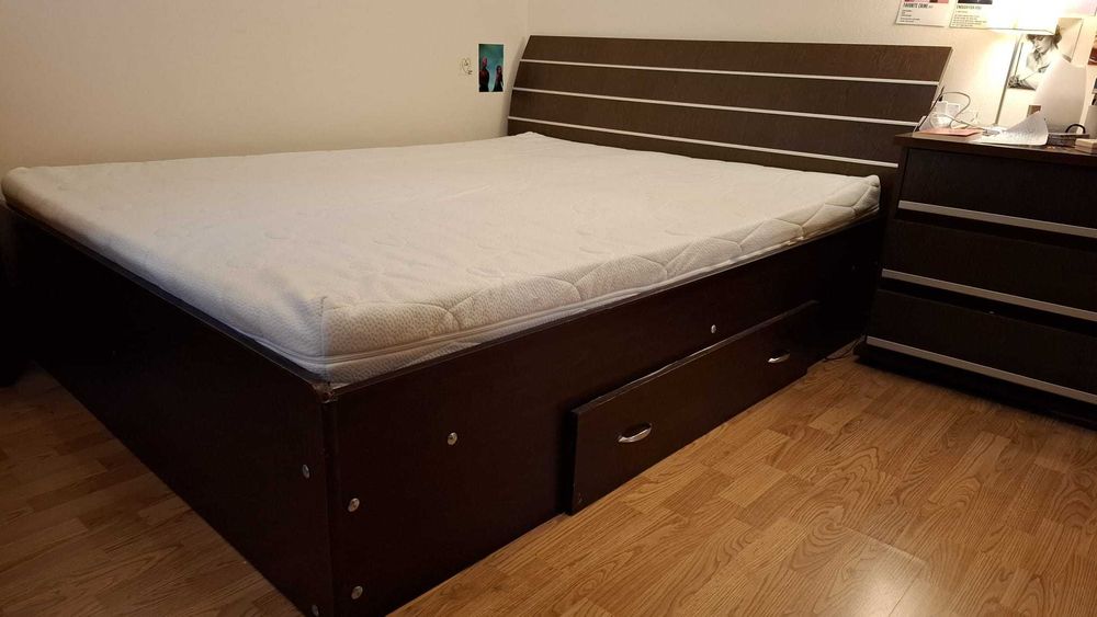 Super pret! Pat dublu 1,60 x 2 m cu sau fara saltea