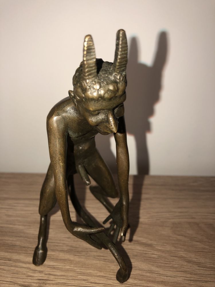 Drac,demon,statueta din bronz,semnata Fritz Bermann
