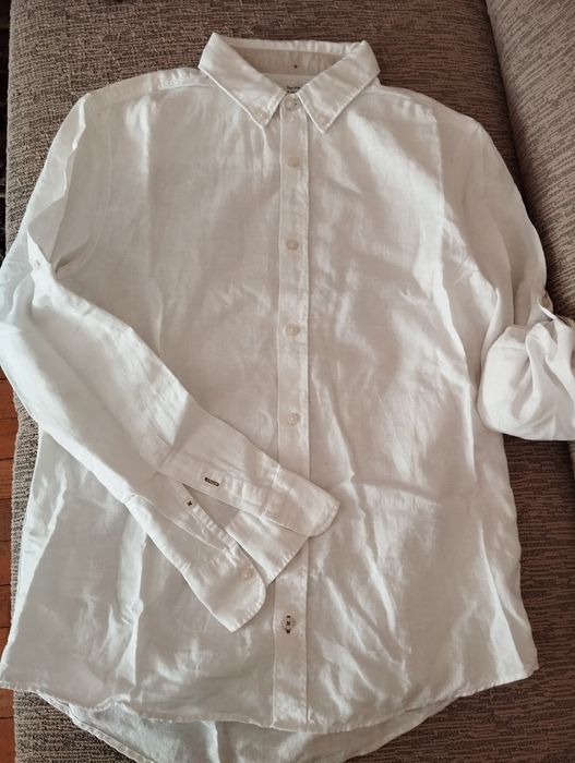 Camasa Bershka alba in+bumbac