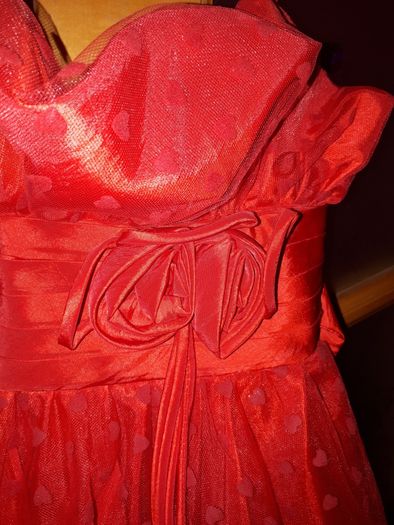 Rochie roșie ocazii fete 3-4 ani