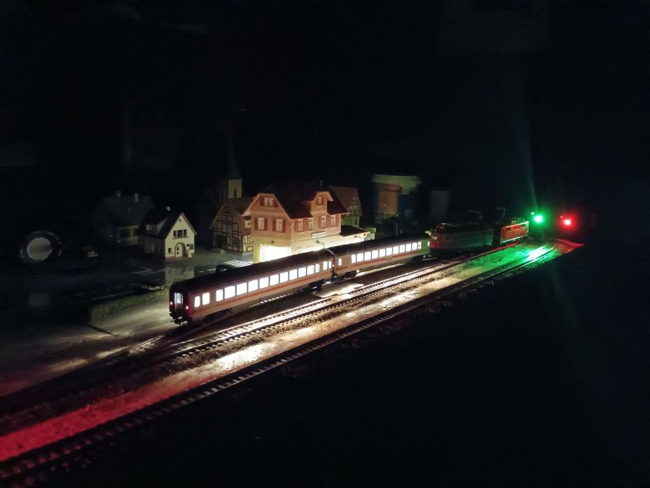 Set vagoane călători Piko DB IC iluminate machetă trenuleț electric HO