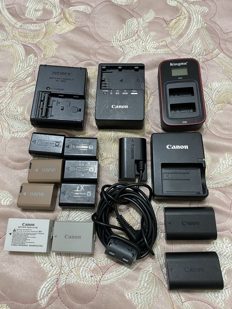 Батарейка NP-FW50 NP-FZ100 LP-E6 LP-E8 LP-E5 LP-E12 BC-VM10