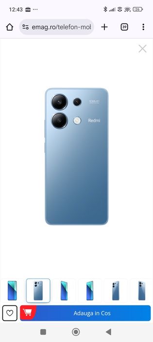 Telefon mobil Xiaomi Redmi Note 13, 6GB RAM, 128GB, Albastru, 5G