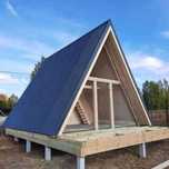 Cabana A Frame si Casa din structura de lemn la cheie de vanzare