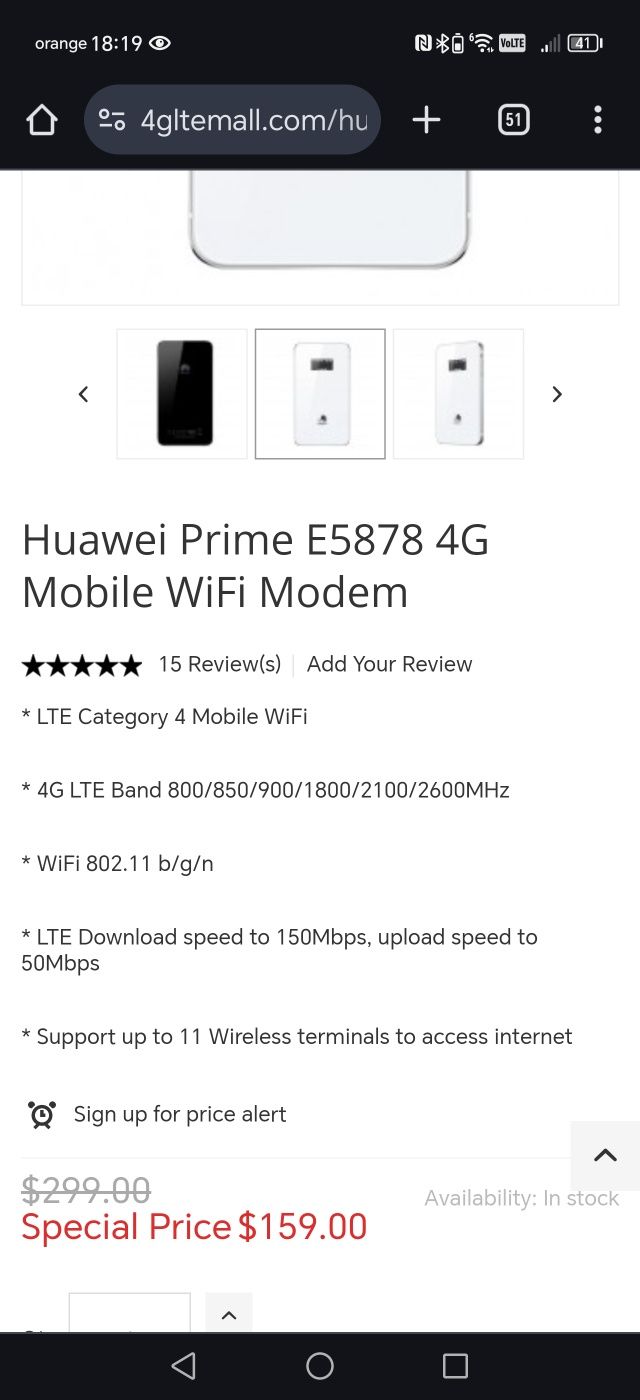 HotSpot router portabill 4G Wifi Huawei