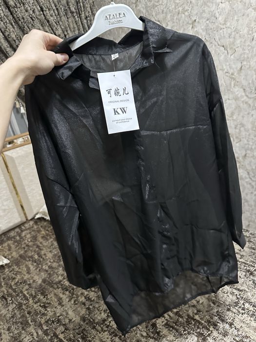 Рубашка накидка черная