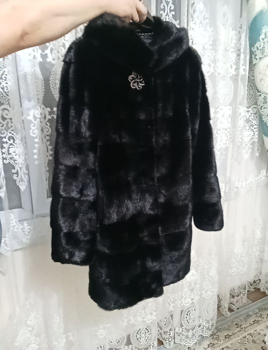 Норковая шуба,черный бриллиант