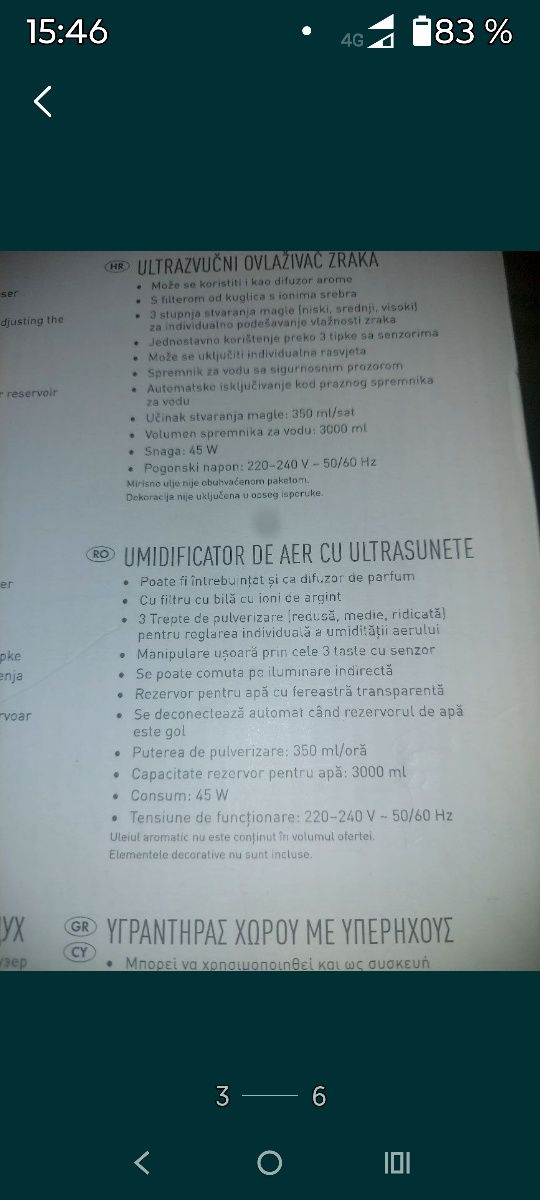 Umidificator de aer cu ultrasunete,difuzor de parfum, filtru ioni argi