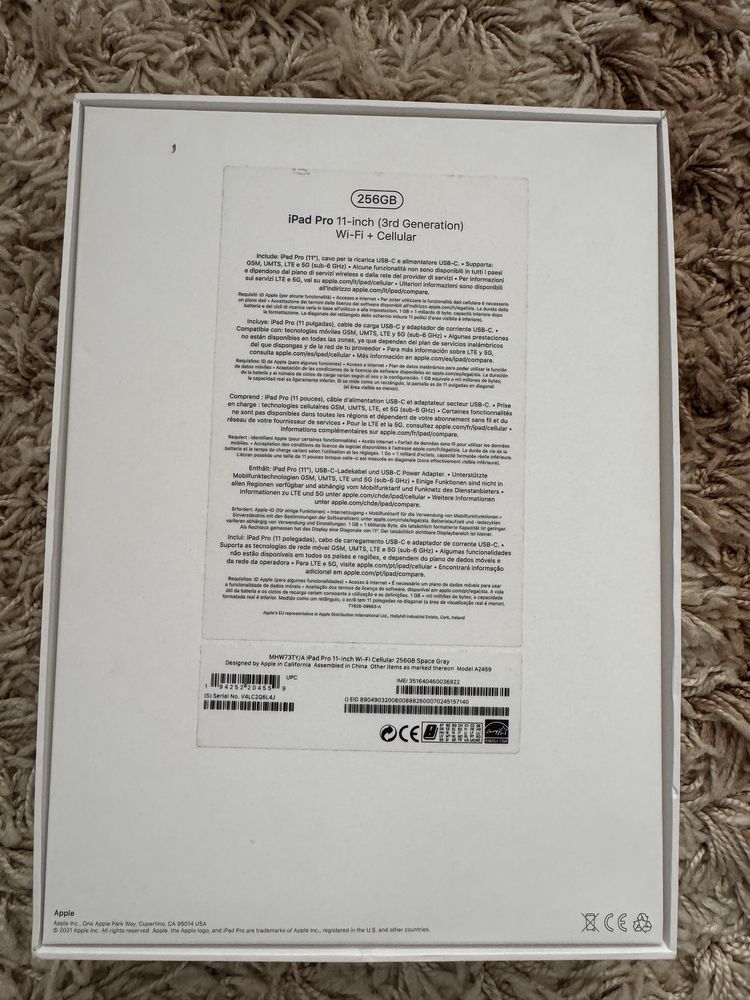 Vand Apple Ipad Pro 11 3rd Generation 256GB Wifi + Cellular