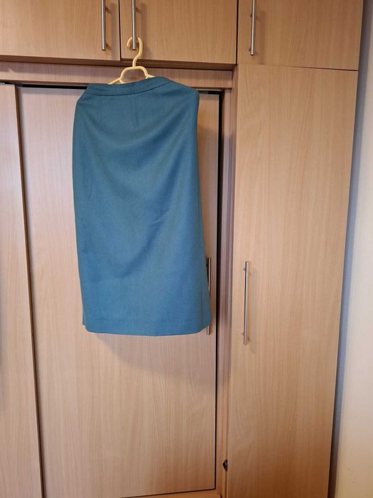 fusta stofa marimea 38 verde, lunga