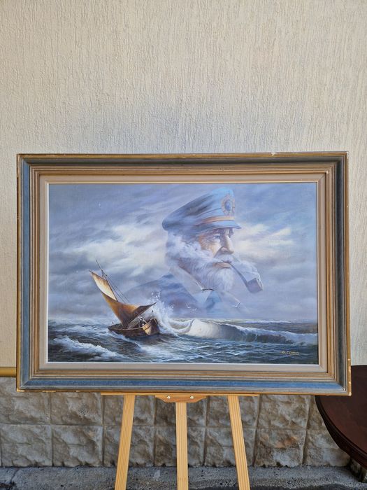 Уникална антикварна майсторска картина масло върху платно