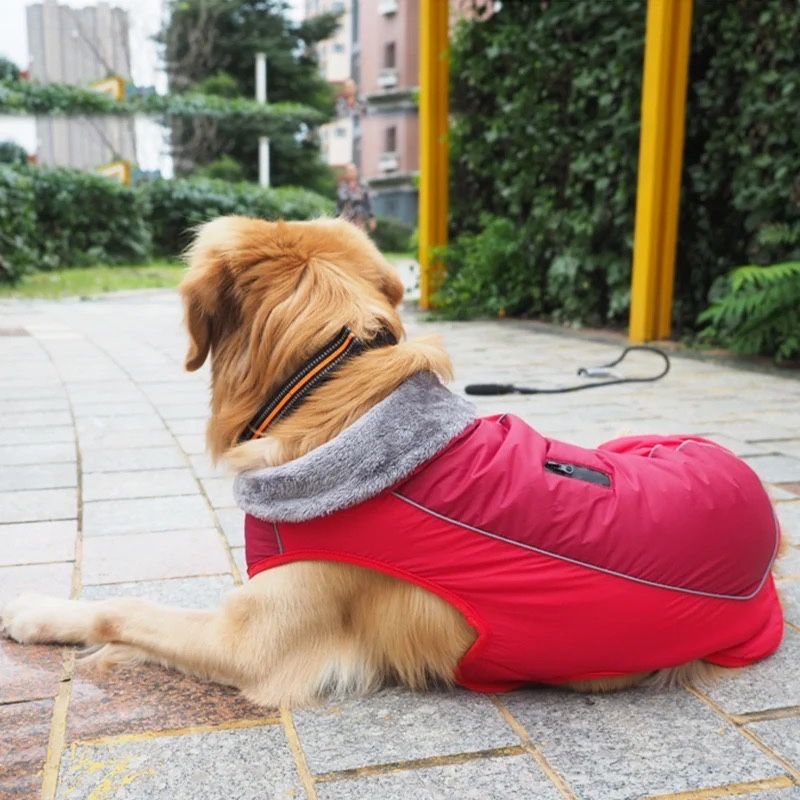 Кучешка дреха яке плюшено за куче кучешки елек палто червено