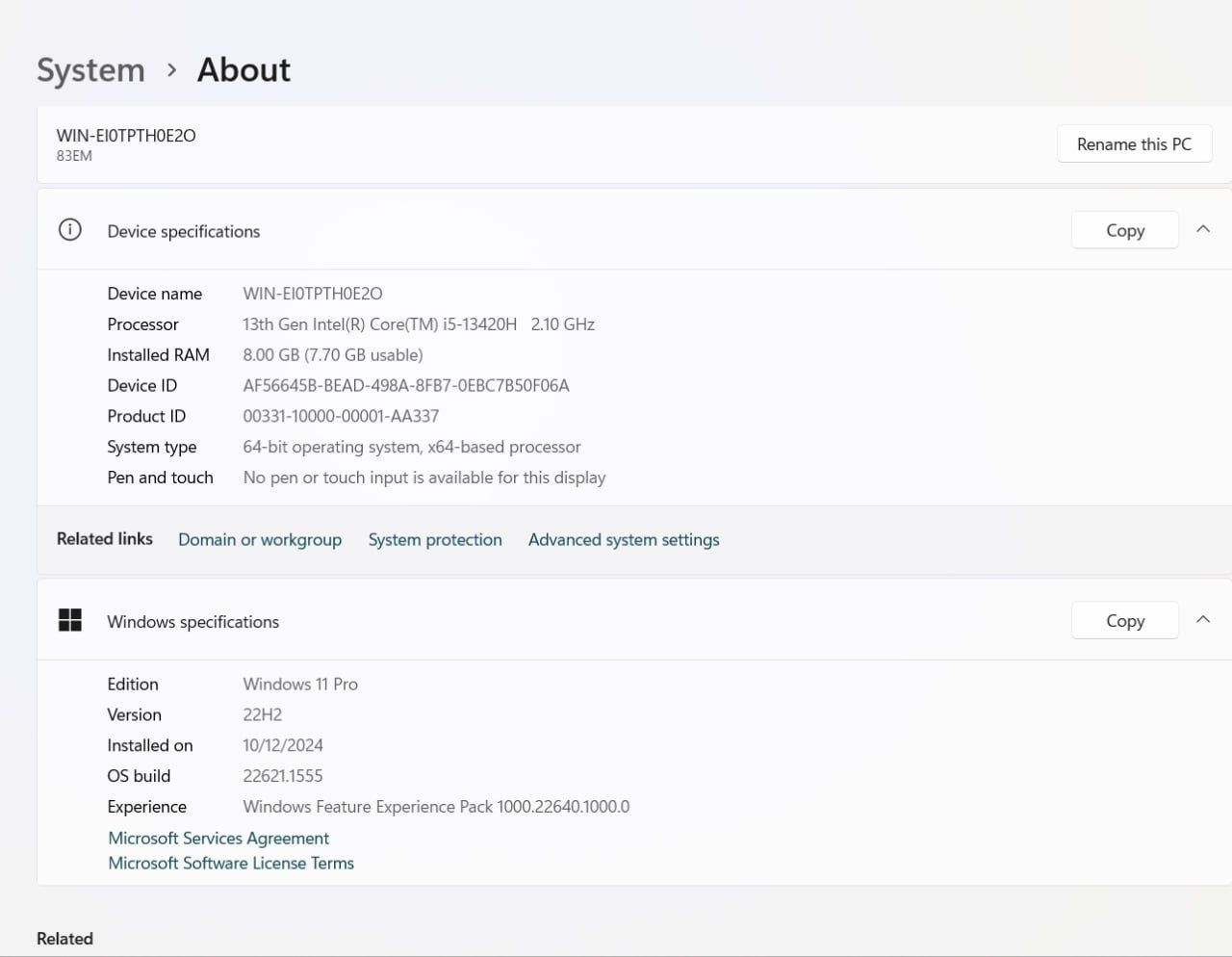 Lenovo IdeaPad Slim3 Intel Core I5 SSD 13the Eng songi avlod