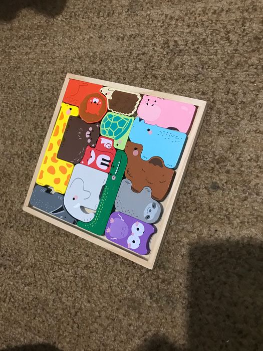 Дървен пъзел с животни