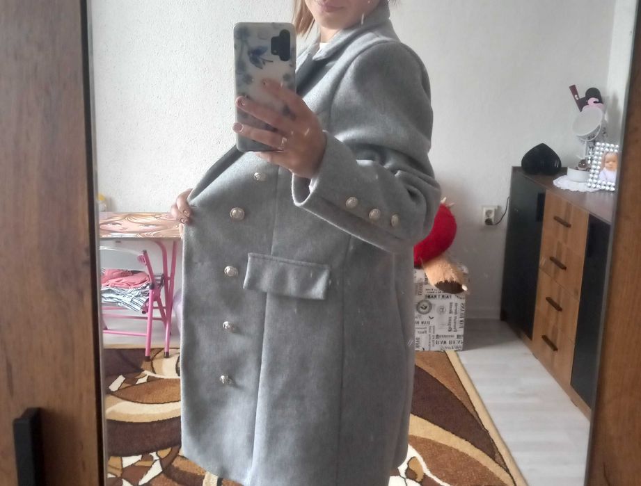 Дамско сиво палто