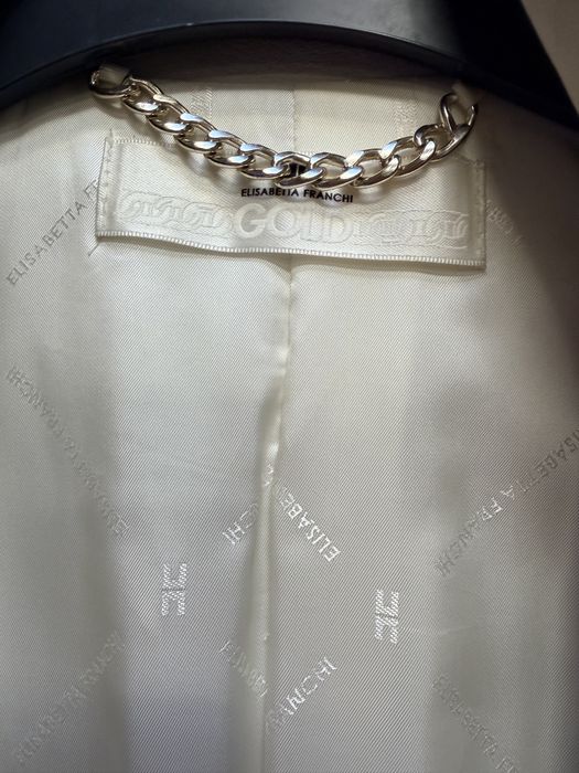 Луксозно палто-естествена кожа Elisabetta Franchi Gold размер 40 ,S-XS